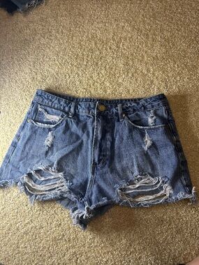 Articles of Society denim distressed shorts.